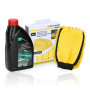 Dunlop Pack Entretien Auto 3-en-1 – Shampooing Lavant & Cirant 1L, Gant de Lavage Double Face & Lot de 5 Chiffons Microfibre