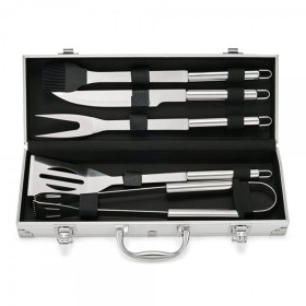 LIVOO Set de 5 accessoires barbecue GS165 – Kit BBQ inox avec valise de transport