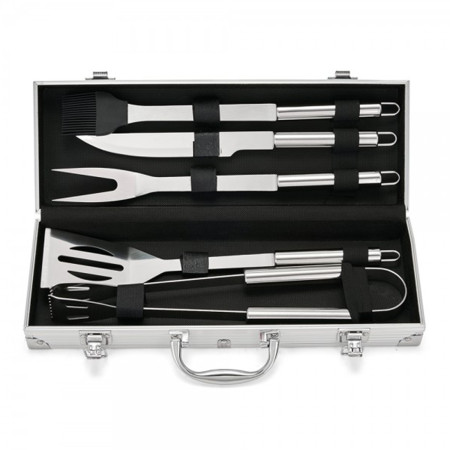 LIVOO Set de 5 accessoires barbecue GS165 – Kit BBQ inox avec valise de transport