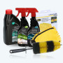 Dunlop Pack Nettoyage Voiture - Shampoing 1L + Cire 500ml + Nettoyant Jantes 500ml + Brosse + Gant + 5 Microfibres