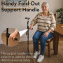 Aidapt Canne Easy Up VP155WA quadripode lampe torche intégrée, base antidérapante autoportante, pied pivotant, 10 hauteurs, tige