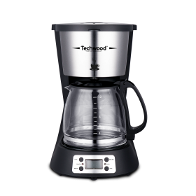 Techwood TCA-1296 Cafetière Programmable 10/12 Tasses Filtre Permanent Lavable 1000W Maintien au Chaud 1,5 L Noir