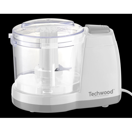 Mini Hachoir 375 mL - Techwood THA-150, 150W, avec bouton poussoir, lames en inox et couvercle de sécurité