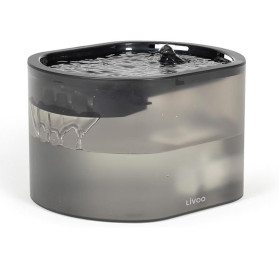 LIVOO Fontaine à eau pour animaux grise 5W 20x17x13cm distributeur silencieux