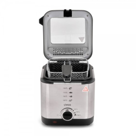 Friteuse 1,5 L - LIVOO DOC240 - 1,5 L d'huile et 400 g de frites, Thermostat réglable jusqu'à 190 °C - 900W avec revêtement anti