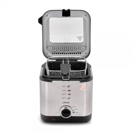 Friteuse 1,5 L - LIVOO DOC240 - 1,5 L d'huile et 400 g de frites, Thermostat réglable jusqu'à 190 °C - 900W avec revêtement anti