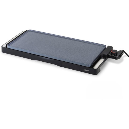LIVOO Plancha électrique 2200W surface 50x25cm revêtement céramique sans PFOA bac récupérateur de graisse amovible
