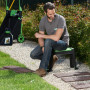 KINZO Pack Jardinage Confort Agenouilloir Tabouret Rangement Ribimex + Kit 3 Outils Main Pelle Griffe Serfouette
