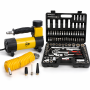 Dunlop Pack Auto Coffret Douilles 108 Pièces KraftMüller + Mini Compresseur d'Air Portable 12V 96W