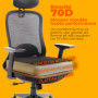 Advance Chaise Ergonomique de Bureau AEROPRO Noir - Confort Professionnel - Accoudoirs Réglables