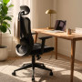 Advance Chaise Ergonomique de Bureau AEROPRO Noir - Confort Professionnel - Accoudoirs Réglables
