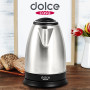 Dolce Casa Pack Petit-Déjeuner Noir Bouilloire 1,8L + Cafetière Filtre 1,2L + Grille-Pain 2 Tranches