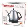 Techwood Bouilloire Électrique Inox 0,8L 1350W Sans Fil Socle 360° Arrêt Automatique