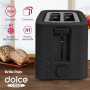 Dolce Casa Pack Petit-Déjeuner Noir Cafetière Filtre 1,2L 8-12 Tasses 900W + Grille-Pain 2 Tranches 700W