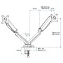 Advance ErgoMounts Dual Support Double Écran Bras Bureau Réglable VESA Noir 2 Moniteurs