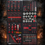 Servante d'Atelier Garage Automobile BM TOOLS ALPHA-PRO - 9 Tiroirs - 311 OUTILS, 4 roues, 2 freins, Chariot MECANICIEN - Orange