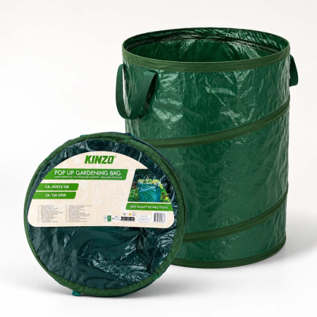 KINZO Sac de Jardin Pop-up 120L 45x75cm Pliable Vert Grande Capacité