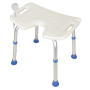 Siège, Tabouret de douche BM MEDICAL TD-80-OPEN, en forme de U, réglable, poignées, supports pommeau de douche - Anti-dérapants