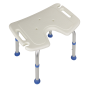 Siège, Tabouret de douche BM MEDICAL TD-80-OPEN, en forme de U, réglable, poignées, supports pommeau de douche - Anti-dérapants