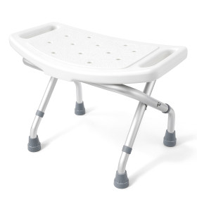 Aidapt VB541A - Tabouret de douche pliant en aluminium, hauteur réglable, 120 kg, pour salle de bain, embouts antidérapants