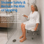 Aidapt VB541A - Tabouret de douche pliant en aluminium, hauteur réglable, 120 kg, pour salle de bain, embouts antidérapants