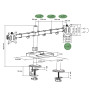 Advance ADV-ARM12F XtendMounts Support Double Écran Bureau Articulé VESA Noir