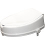 Aidapt VR224G Siège de toilette surélevé 4 pouces avec couvercle, installation simple, plastique ABS blanc