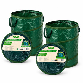 KINZO Sacs à Déchets de Jardin Robustes 120 L x 2 Pack Réutilisables