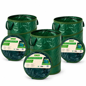 KINZO Sacs à Déchets de Jardin Robustes 120 L x 3 Pack Réutilisables