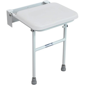 Aidapt VB544W - Siège de Douche Rembourré Compact avec Pied Solo Seat Blanc