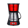Techwood Machine à Café Automatique TCA-1285 Coloris Rouge 1,5 Litre 12 Tasses 1000W Affichage LCD