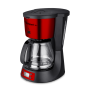 Techwood Machine à Café Automatique TCA-1285 Coloris Rouge 1,5 Litre 12 Tasses 1000W Affichage LCD