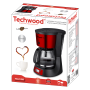 Techwood Machine à Café Automatique TCA-1285 Coloris Rouge 1,5 Litre 12 Tasses 1000W Affichage LCD
