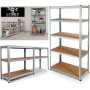 Lot 2 Étagères 5 Niveaux Galva 875 kg, 180x40x90cm Structure Acier Robuste - BM TOOLS ETA-180-GALVA - panneaux MDF 4mm,à Clipser