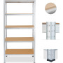 Lot 2 Étagères 5 Niveaux Galva 875 kg, 180x40x90cm Structure Acier Robuste - BM TOOLS ETA-180-GALVA - panneaux MDF 4mm,à Clipser
