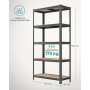 Lot 2 Étagères 5 Niveaux Galva 875 kg, 180x40x90cm Structure Acier Robuste - BM TOOLS ETA-180-BK - panneaux MDF 4mm - à Clipser