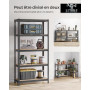 Lot 2 Étagères 5 Niveaux Galva 875 kg, 180x40x90cm Structure Acier Robuste - BM TOOLS ETA-180-BK - panneaux MDF 4mm - à Clipser