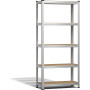 Lot 2 Étagères 5 Niveaux Galva 875 kg, 150x30x75cm Structure Acier Robuste - BM TOOLS ETA-150-GALVA - panneaux MDF 4mm,à Clipser