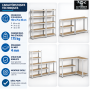 Lot 2 Étagères 5 Niveaux Galva 875 kg, 150x30x75cm Structure Acier Robuste - BM TOOLS ETA-150-GALVA - panneaux MDF 4mm,à Clipser