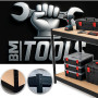 Etabli d’Atelier/Table de Travail BM TOOLS en Acier Robuste à Clipser, MDF 5mm pour Atelier, Garage, 140x60x90cm, 600KG Max