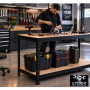 Etabli d’Atelier/Table de Travail BM TOOLS en Acier Robuste à Clipser, MDF 5mm pour Atelier, Garage, 140x60x90cm, 600KG Max