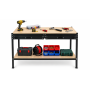 BM TOOLS BMT-ETAB-120-TIR-BK Établi Atelier avec étagère noir 120x60x90 cm - 2 Tiroirs pour outillage, Charge Max. 100 kg