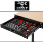 BM TOOLS BMT-ETAB-120-TIR-BK Établi Atelier avec étagère noir 120x60x90 cm - 2 Tiroirs pour outillage, Charge Max. 100 kg