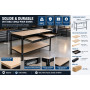 BM TOOLS BMT-ETAB-120-TIR-BK Établi Atelier avec étagère noir 120x60x90 cm - 2 Tiroirs pour outillage, Charge Max. 100 kg