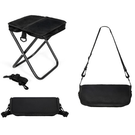 LIVOO DG1047N Chaise pliable portable noire intérieur extérieur camping siège appoint compact léger