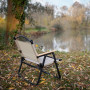 LIVOO SEP138 Chaise de Camping Pliante Acier thermolaqué Bois de hêtre 600D poignée Transport