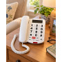 Aidapt VM314-LD265-CID Téléphone Grosses Touches Blanc Mains Libres LED Volume Senior