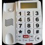 Aidapt VM314-LD265-CID Téléphone Grosses Touches Blanc Mains Libres LED Volume Senior