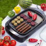 Grill électrique Adler 3000W - Couvercle en verre - 2 zones de cuisson + Spatule