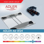 Pèse personne Adler AD8124 - Charge max 150 kg - Verre trempé - Précision 100g